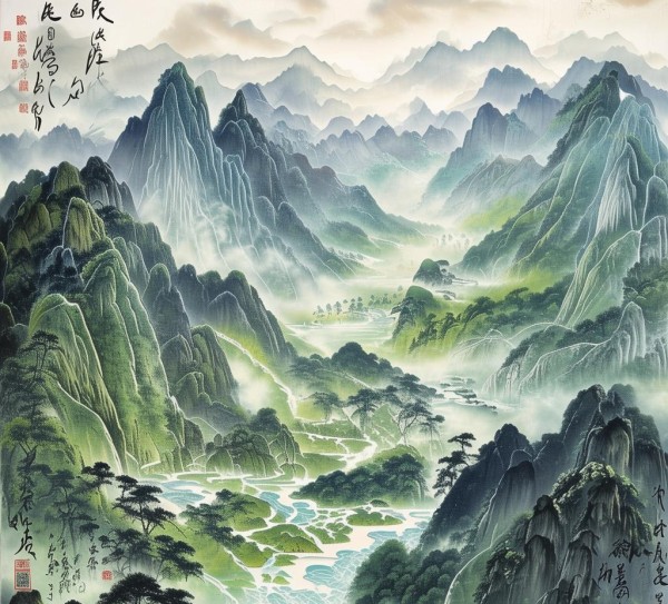 山川画卷，全诗行书法艺术之美,山川画卷，全诗行书法艺术之美,书法,第1张
