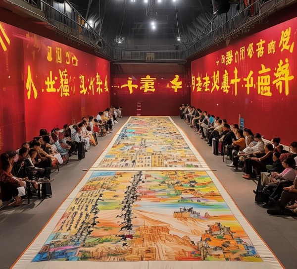 童心绘党辉，书法映未来——14x8米画卷展映红色记忆,童心绘党辉，书法映未来——14x8米画卷展映红色记忆,书法,第1张