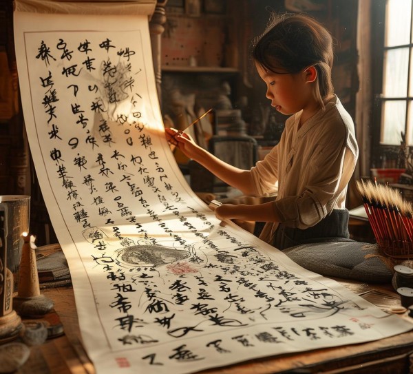 书法神童绘画秘籍，灵动书韵视觉盛宴的创作奥秘,书法神童绘画秘籍，灵动书韵视觉盛宴的创作奥秘,书法,第1张