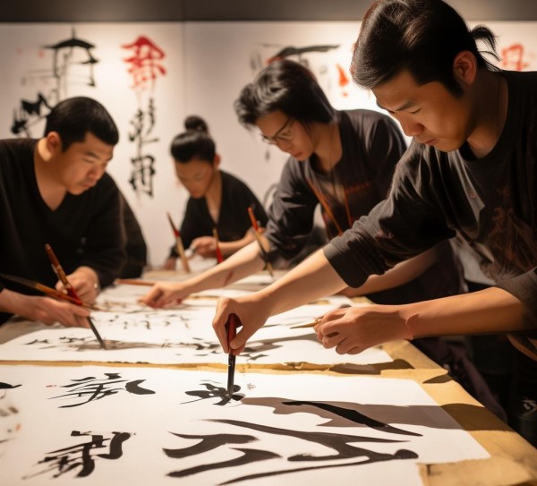 三人行书法展，笔锋流转，墨香盎然,三人行书法展，笔锋流转，墨香盎然,书法,第1张